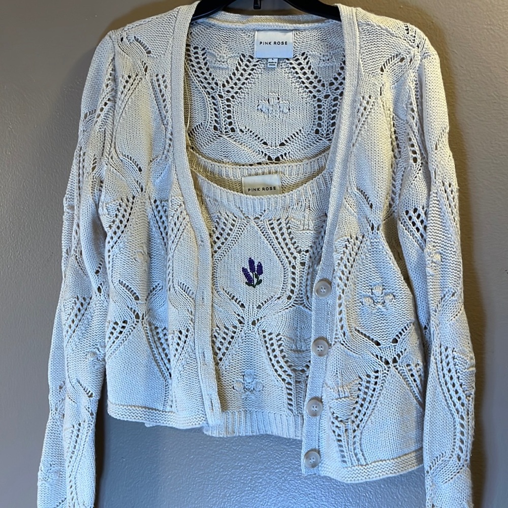 Pink Rose knitted two piece